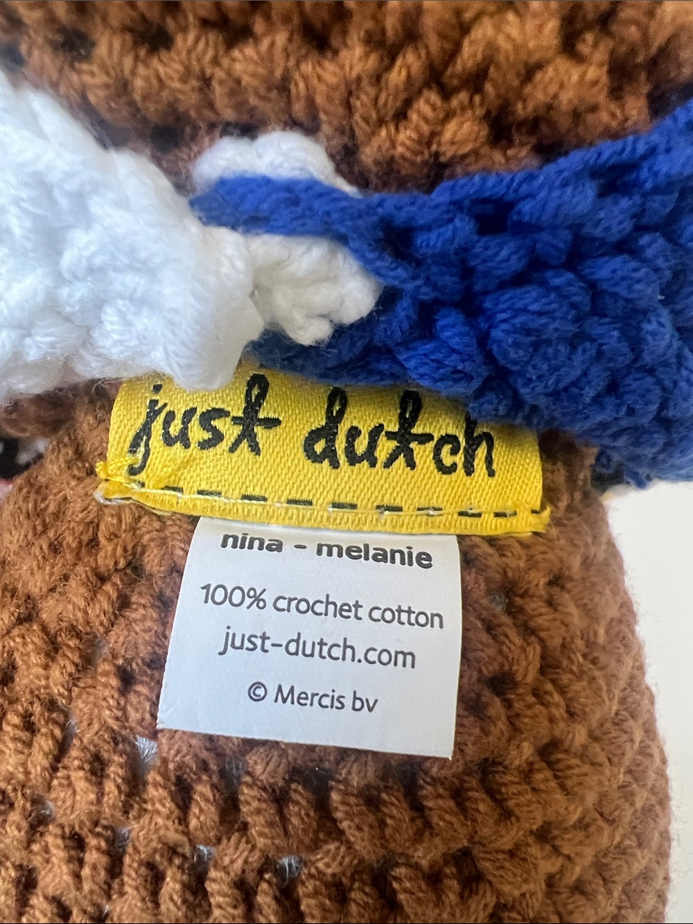 Just Dutch- Melanie & Her Mondrian Dress Crocheted Bunny - Picture 4 of 10